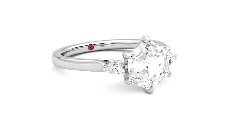 Taylor & Hart Faith Hexagonal Engagement Ring 360 degree image 5