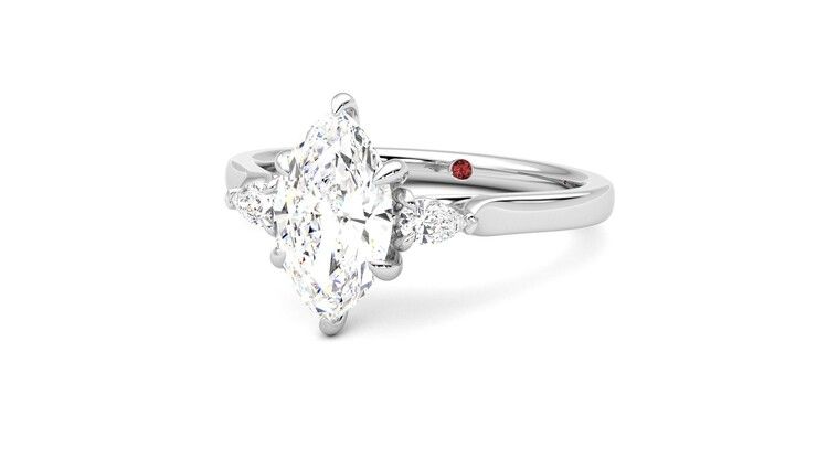Taylor & Hart Faith Marquise Engagement Ring 360 degree image 26