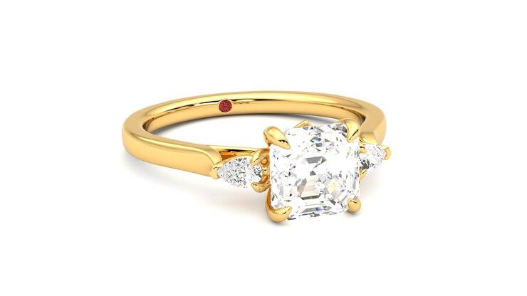 Taylor & Hart Faith Asscher Engagement Ring 360 degree image 4
