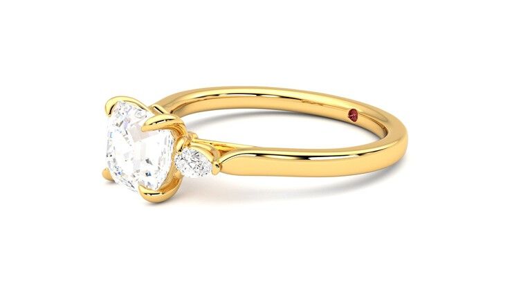 Taylor & Hart Faith Asscher Engagement Ring 360 degree image 23