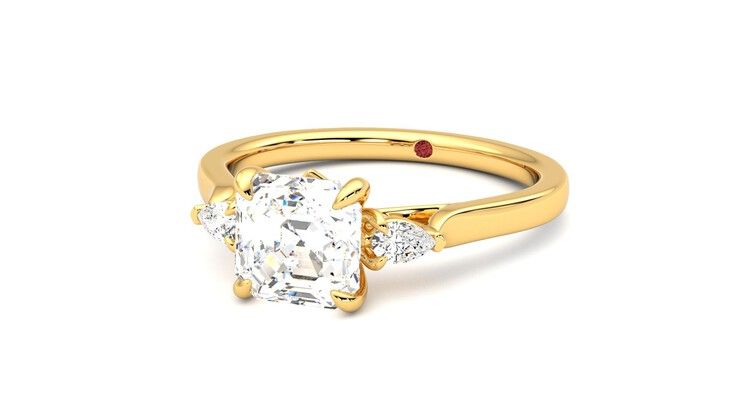 Taylor & Hart Faith Asscher Engagement Ring 360 degree image 26