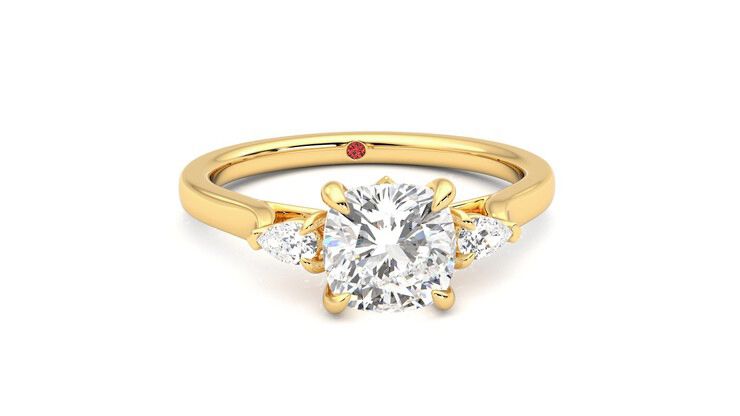Taylor & Hart Faith Cushion Engagement Ring 360 degree image 2
