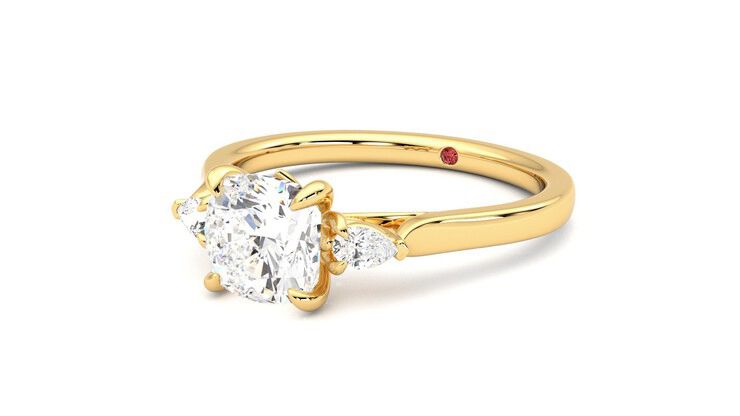 Taylor & Hart Faith Cushion Engagement Ring 360 degree image 25