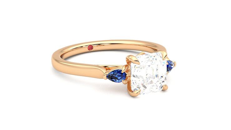 Taylor & Hart Faith Asscher Engagement Ring 360 degree image 5