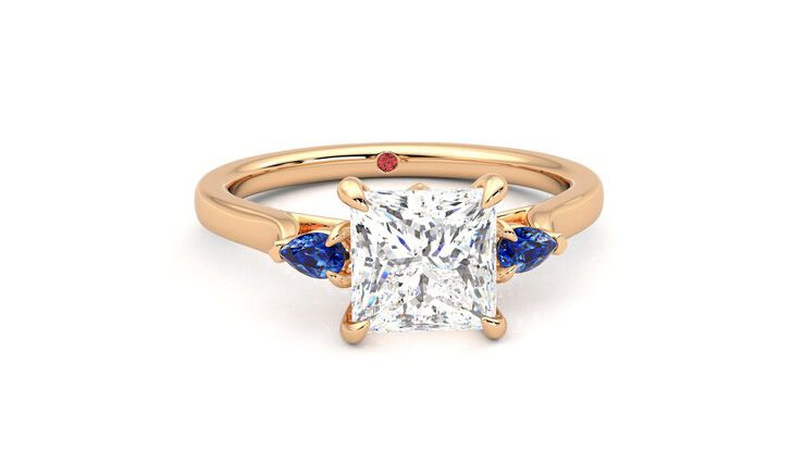 Taylor & Hart Faith Princess Engagement Ring 360 degree image 2