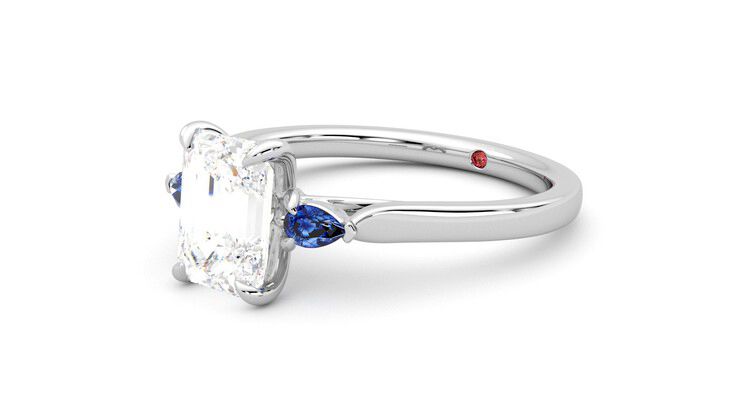 Taylor & Hart Faith Emerald Engagement Ring 360 degree image 24