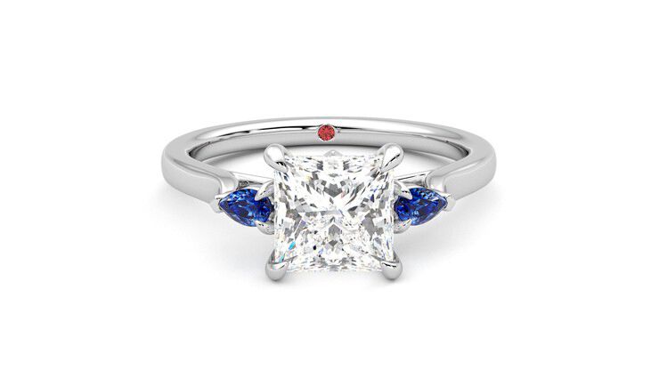 Taylor & Hart Faith Princess Engagement Ring 360 degree image 1
