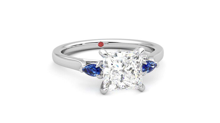 Taylor & Hart Faith Princess Engagement Ring 360 degree image 3