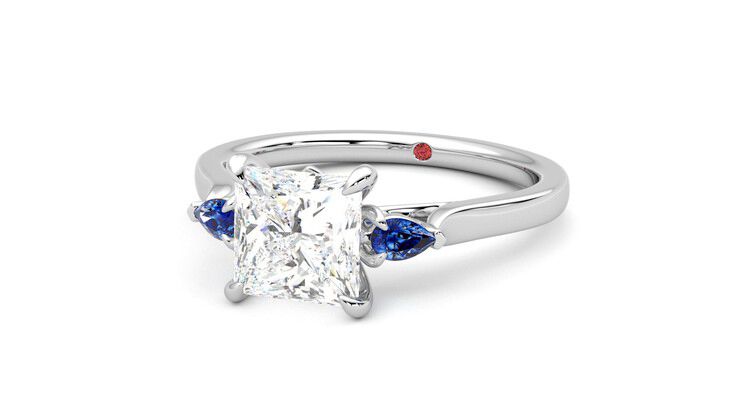 Taylor & Hart Faith Princess Engagement Ring 360 degree image 26