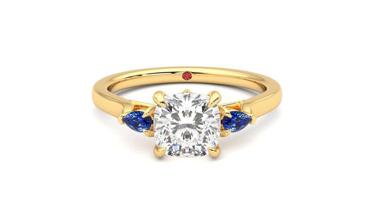 Taylor & Hart Faith Cushion Engagement Ring 360 degree image 0