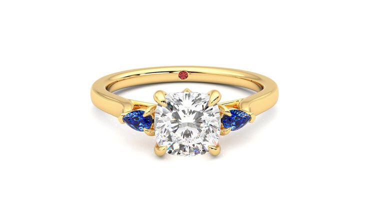 Taylor & Hart Faith Cushion Engagement Ring 360 degree image 1