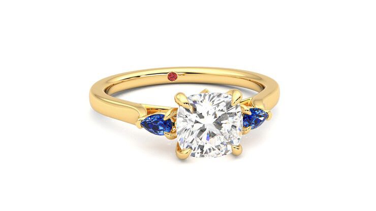 Taylor & Hart Faith Cushion Engagement Ring 360 degree image 3