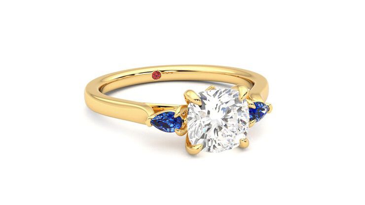 Taylor & Hart Faith Cushion Engagement Ring 360 degree image 4