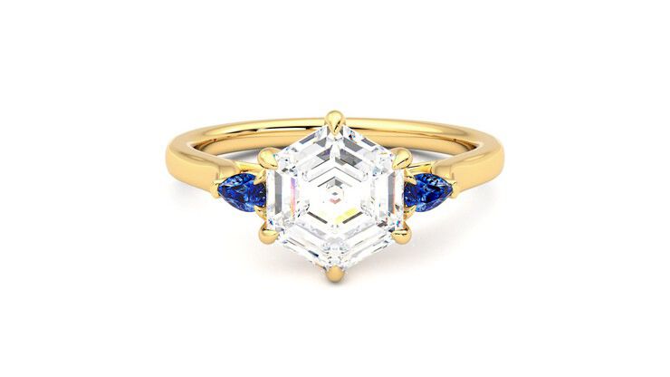 Taylor & Hart Faith Hexagonal Engagement Ring 360 degree image 0