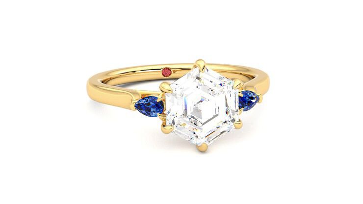 Taylor & Hart Faith Hexagonal Engagement Ring 360 degree image 3