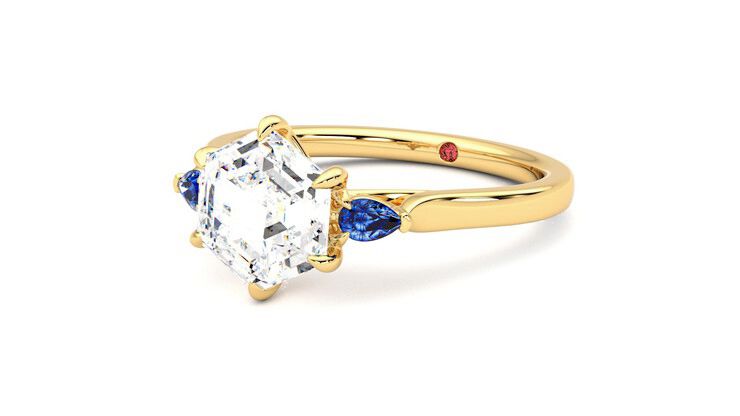 Taylor & Hart Faith Hexagonal Engagement Ring 360 degree image 25