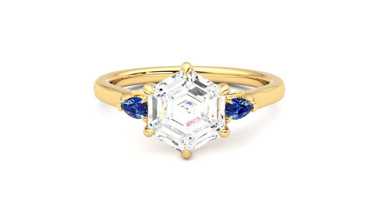 Taylor & Hart Faith Hexagonal Engagement Ring 360 degree image 29