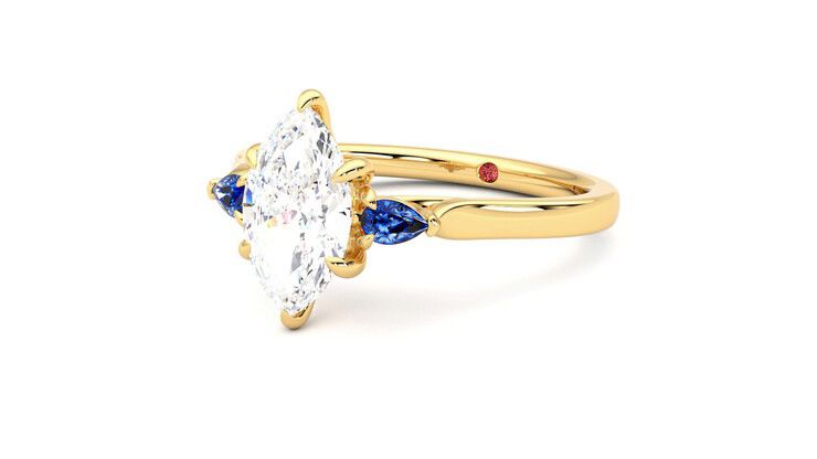 Taylor & Hart Faith Marquise Engagement Ring 360 degree image 25