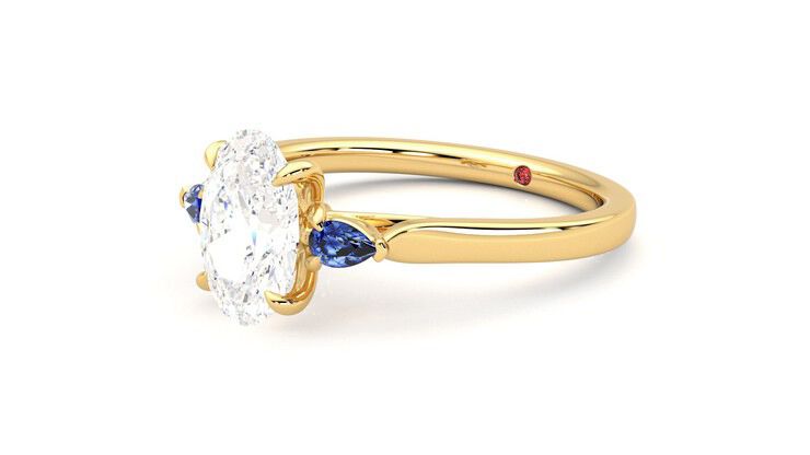 Taylor & Hart Faith Oval Engagement Ring 360 degree image 24