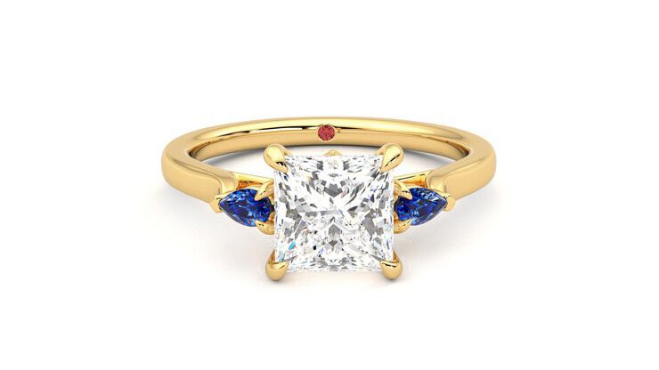 Taylor & Hart Faith Princess Engagement Ring 360 degree image 1