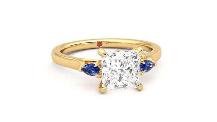 Taylor & Hart Faith Princess Engagement Ring 360 degree image 3