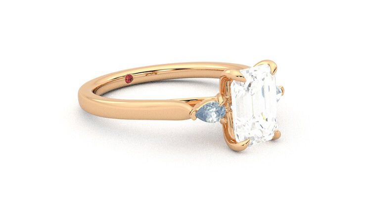 Taylor & Hart Faith Emerald Engagement Ring 360 degree image 6