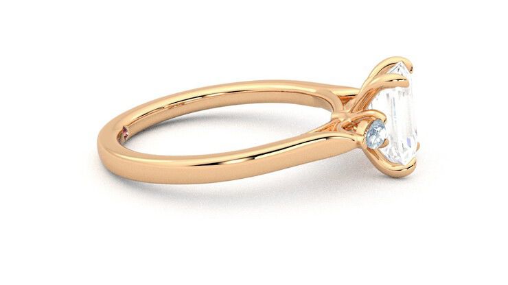 Taylor & Hart Faith Emerald Engagement Ring 360 degree image 9