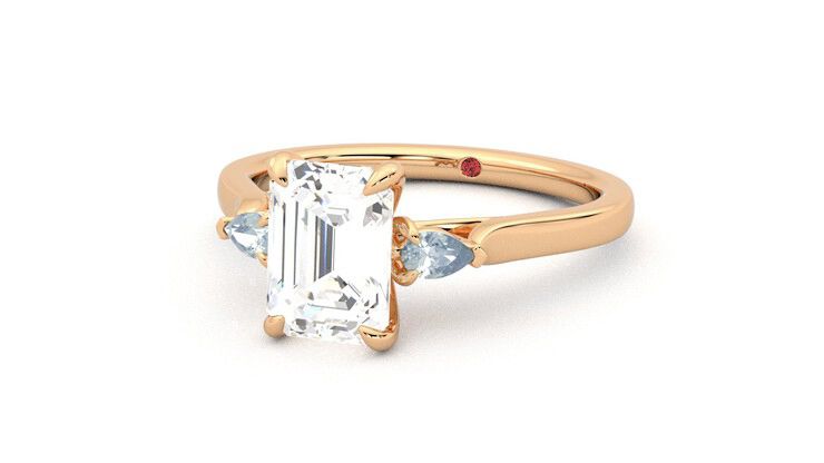 Taylor & Hart Faith Emerald Engagement Ring 360 degree image 26
