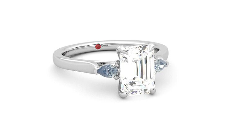 Taylor & Hart Faith Emerald Engagement Ring 360 degree image 4