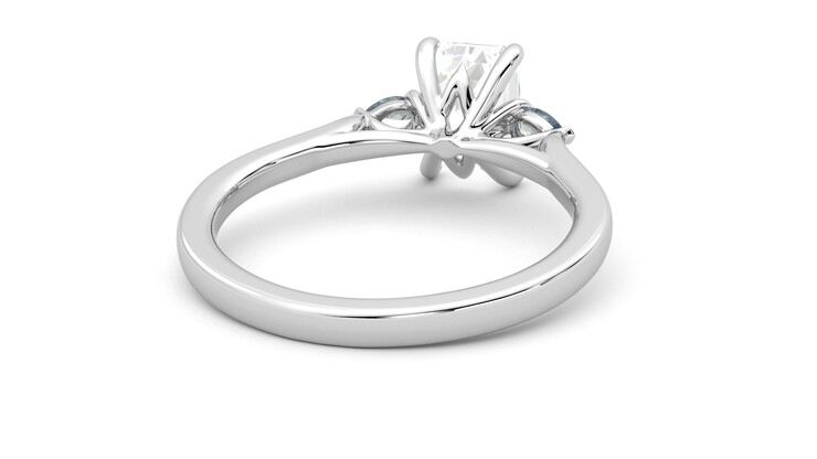 Taylor & Hart Faith Emerald Engagement Ring 360 degree image 14