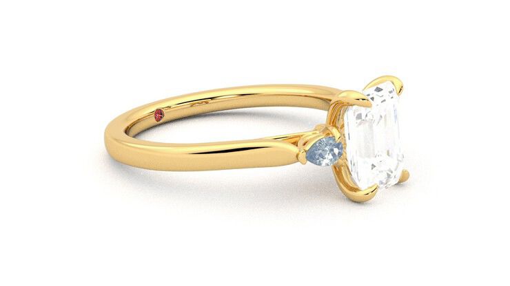 Taylor & Hart Faith Emerald Engagement Ring 360 degree image 7