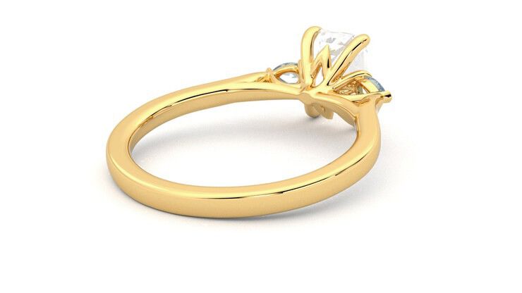 Taylor & Hart Faith Emerald Engagement Ring 360 degree image 13