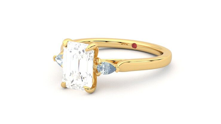 Taylor & Hart Faith Emerald Engagement Ring 360 degree image 25