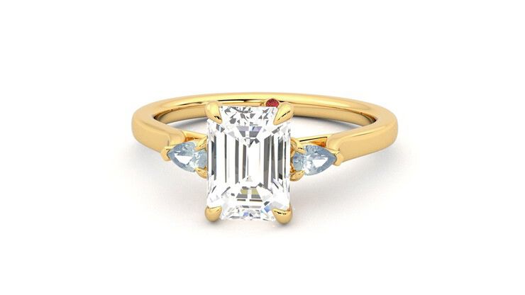 Taylor & Hart Faith Emerald Engagement Ring 360 degree image 28