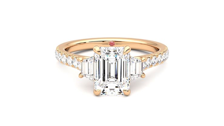 Taylor & Hart Felicity Emerald Engagement Ring 360 degree image 0