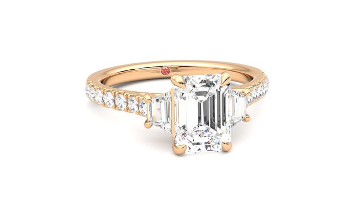 Taylor & Hart Felicity Emerald Engagement Ring 360 degree image 3