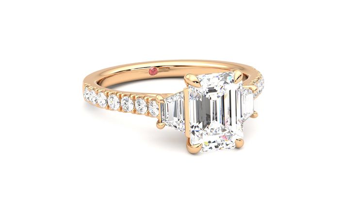 Taylor & Hart Felicity Emerald Engagement Ring 360 degree image 4