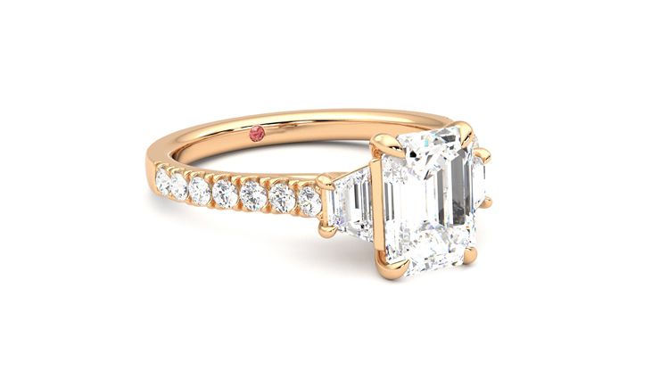Taylor & Hart Felicity Emerald Engagement Ring 360 degree image 5