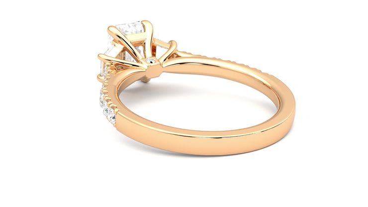 Taylor & Hart Felicity Emerald Engagement Ring 360 degree image 17
