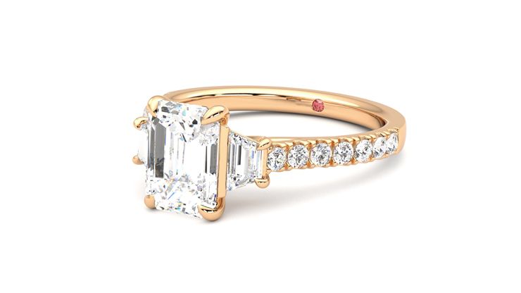 Taylor & Hart Felicity Emerald Engagement Ring 360 degree image 25