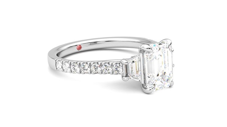 Taylor & Hart Felicity Emerald Engagement Ring 360 degree image 6