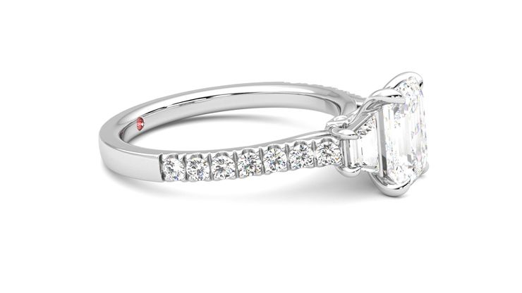 Taylor & Hart Felicity Emerald Engagement Ring 360 degree image 8