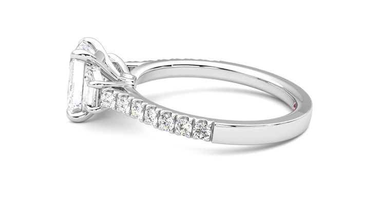 Taylor & Hart Felicity Emerald Engagement Ring 360 degree image 20