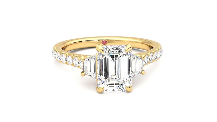 Taylor & Hart Felicity Emerald Engagement Ring 360 degree image 2