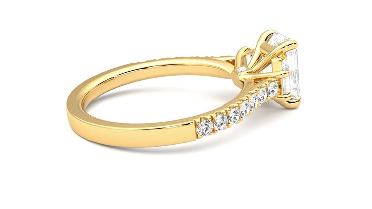 Taylor & Hart Felicity Emerald Engagement Ring 360 degree image 11