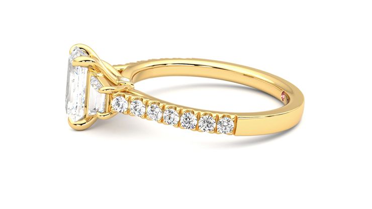 Taylor & Hart Felicity Emerald Engagement Ring 360 degree image 21