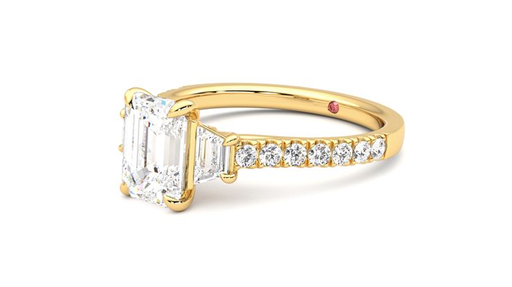 Taylor & Hart Felicity Emerald Engagement Ring 360 degree image 24