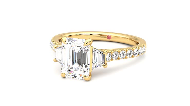 Taylor & Hart Felicity Emerald Engagement Ring 360 degree image 26