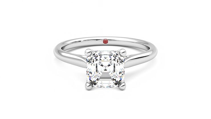 Taylor & Hart Hope Asscher Engagement Ring 360 degree image 0