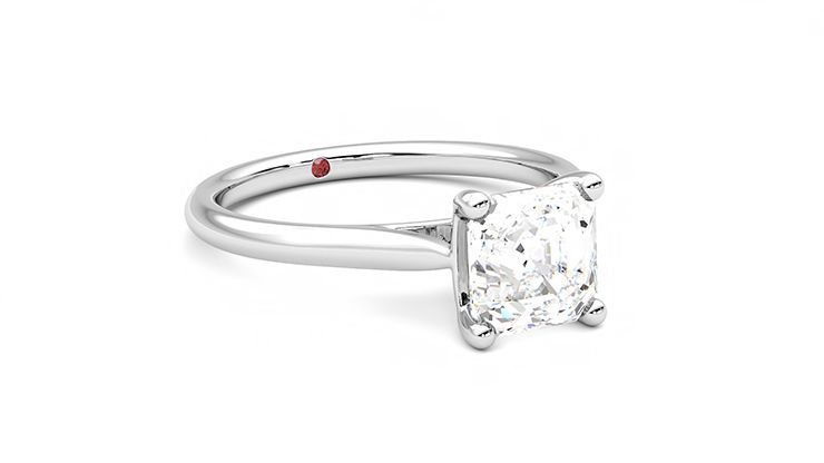 Taylor & Hart Hope Asscher Engagement Ring 360 degree image 5